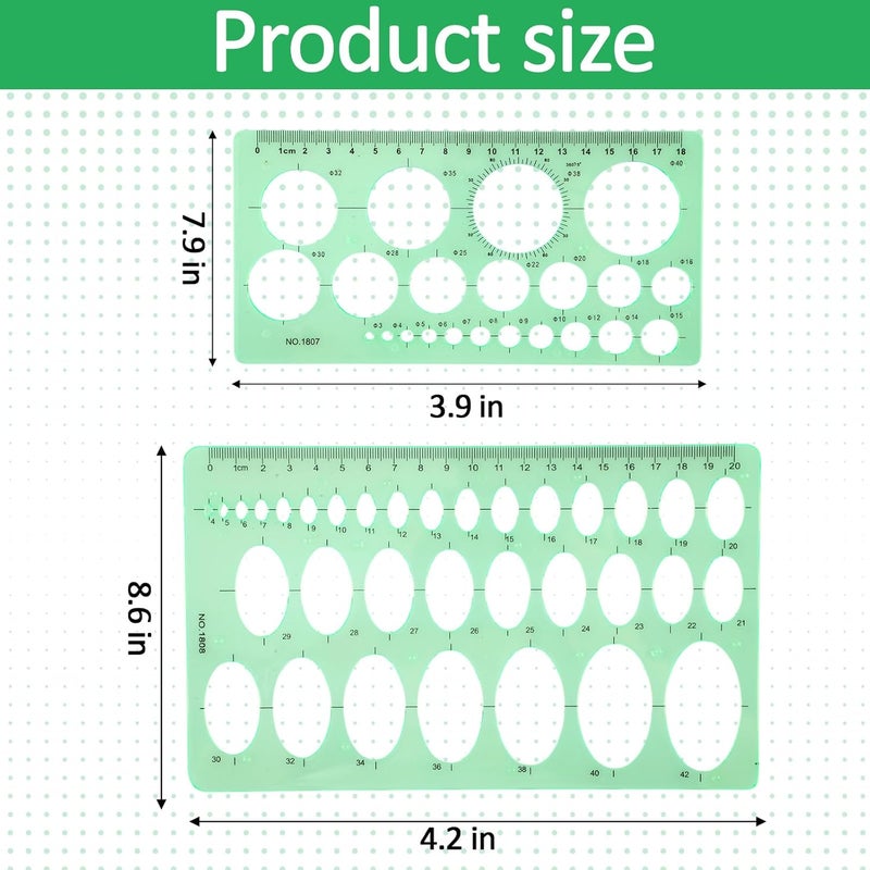 ForraFun 5 Pack Circle Template Circle Round Stencil Templates for Drafting Drawing Stencils Drafting Tools for Office and School Building Formwork Drawings Templates, Large and Small Size - Image 2